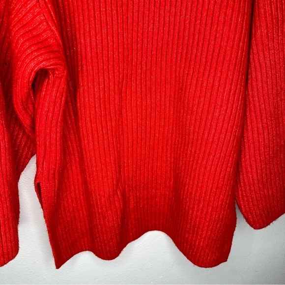 H & M Cowl Neck Red Orange Sweater Size XSmall - Picture 6 of 10